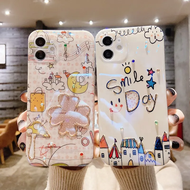 Deluxe back cover, cute cartoon model shell, with camera protector, suitable diy phone case for iPhone 11 13 Pro Max