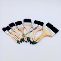 Ensemble de pinceaux de peinture de qualité industrielle, personnalisable OEM, à poils naturels et manche en bois, pour le nettoyage des murs, 1''/1.5''/2''/2.5''/3''/4''