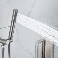 Système de douche de salle de bain moderne de luxe en laiton, avec mitigeur carré encastré et fonction pluie, de qualité usine