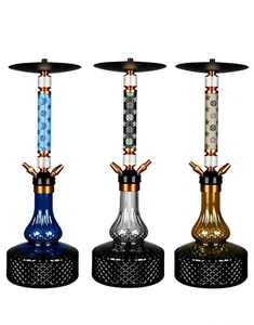 Ensemble de chicha de luxe en alliage d'aluminium, finition miroir, à un seul tuyau, avec coffret cadeau, pour bar et voyage - Product Image 1