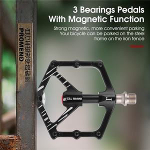 WEST BIKING 3 roulements en alliage d'aluminium magnétique pédale de vélo plate-forme élargie lisse Durable antidérapant route <span class=keywords><strong>VTT</strong></span> pédales - Product Image 4