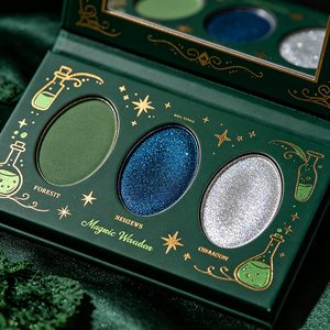 <span class=keywords><strong>Palette</strong></span> Ombretti Portatile 3 Tonalità <span class=keywords><strong>con</strong></span> Specchio Integrato, Wizard Retro Green, per Feste, Cosplay e Trucco Scenico OEM ODM - Product Image 2