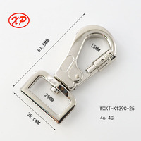 Mousqueton à ressort multi-usage en alliage de zinc de 25 mm avec boucle pivotante à 360 degrés, robuste et sûr pour les laisses de chien