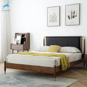 Wholesale 2020 New Style Bedroom Furniture Customizable Brown Color King Size Bed Wood