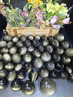 Prix d'usine, sphère de cristal, pierre naturelle de guérison, boule d'obsidienne dorée pour la décoration de la maison