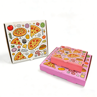 Boîtes à pizza en carton ondulé de qualité alimentaire, recyclables, écologiques, imprimées avec logo personnalisé, vente en gros SP4503, avec laminage mat