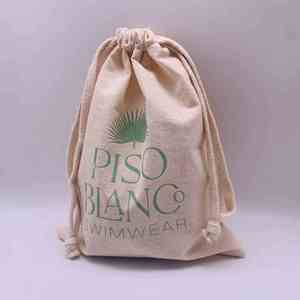 Reusable White Cotton Linen <b>Pouch</b> Soft Clothes Dust <b>Pouch</b> <b>Drawstring</b> Fabric Custom Logo Craft Bags - Product Image 3