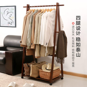 <span class=keywords><strong>Perchero</strong></span> de Madera Maciza Plegable con Ruedas y Sistema Magnético para Ropa, Mueble de Hogar Moderno - Product Image 5