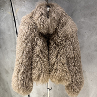 Veste élégante en fourrure de mouton de Mongolie naturelle blanche, col montant, fourrure moelleuse, vêtements d'extérieur pour femmes, manteau en fourrure de mouton véritable pour l'hiver