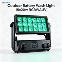 Projecteur LED étanche à batterie 18x20W RGBWAUV, Projecteur de ville IP65, Contrôle WiFi via application, DMX sans fil, Éclairage de scène extérieur