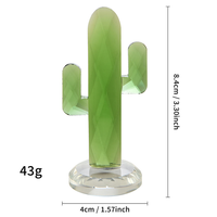 Support de Bague en Verre Cactus Diamanté Écologique Luxe Noël Élégant Sculpté Gravé Décoration Attrape-Soleil Neopoly