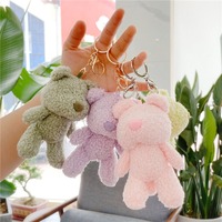 Porte-clés en peluche mini ours mignon de la marque KM - Design de dessin animé écologique, durable et portable