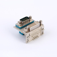 Connecteur DB9 mâle vers DVI 24 + 5 femelle à angle droit à 90 degrés D-SUB