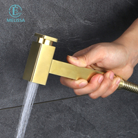 Ensemble de douche bidet en laiton doré brossé pour salle de bain d'hôtel moderne Melissa, avec robinet de baignoire et robinet d'eau chaud/froid