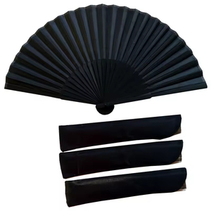 Hot Sale Muti Size Bamboo Fan Wholesale Wedding Fan Customized Logo Blank Foldable Handfan Fabric Folding Hand Fans for DIY