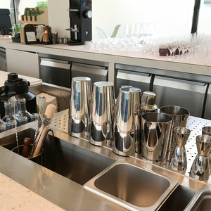 Bancone Bar Professionale in Acciaio Inox di Grado Commerciale, Design Multifunzionale Integrato per Caffetterie e Locali Notturni - Product Image 6