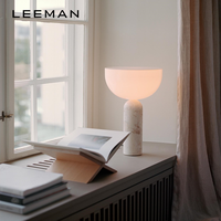 Lampe de Chevet LED Décorative de Luxe en Marbre et Verre, Alimentation CA, Moderne et Écologique pour Chambre, Bureau à Domicile, Lampe de Bureau en Marbre