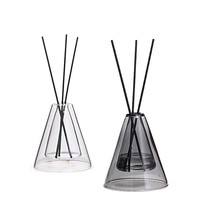 Diffuseur de parfum minimaliste en verre pyramidal sans fumée, flacon vide haut de gamme pour huiles essentielles, ornement décoratif nude