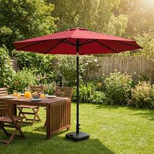 Sombrilla de Patio LED de 2.3m con Energía Solar y 18 Luces, Sombrilla Inclinable con Manivela <span class=keywords><strong>para</strong></span> Jardín, Terraza, Cafetería, Restaurante - Product Image 5