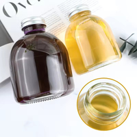 Envase de vidrio esmerilado de 300ml y 500ml con forma de bulbo, tapa de rosca de acero estañado, reciclable, para uso doméstico, para zumos, bebidas fermentadas y licores de frutas.