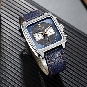 Nuevo Reloj Cronógrafo Megir 2022 para Hombre, Esfera Cuadrada 2182, Reloj Multifunción con Cronógrafo, Relojes de Cuero para Hombre - Product Image 4