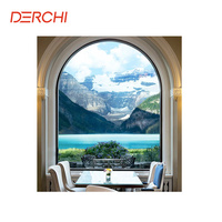 DERCHI Hurricane Impact Grande image Fenêtre sol au plafond cadre en aluminium fenêtres fixes