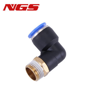 وصلات هوائية سريعة بزاوية قائمة بأنابيب 4-12 مم وسن ذكر BSPT 1/4 و1/8 و3/8 و1/2 بوصة - Product Image 5