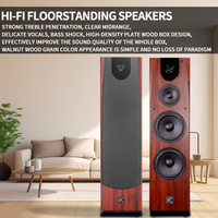 Altavoz de Torre de Alta Gama Nivel 2.0 Frontal para Sala de Estar de Tres Frecuencias Pasivo HiFi de Piso Tipo Estéreo de Madera para el Hogar