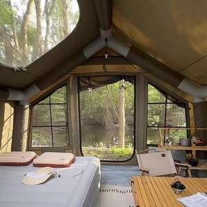 Tente de camping de luxe pour 5-6 personnes, une chambre, gonflable rapide, quatre saisons, imperméable, double couche, avec fenêtres - Product Image 4