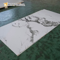 Panneau mural en PVC imperméable à texture de marbre flexible et pliable, revêtement UV pour salle de bain et hôtel