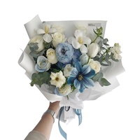 Kertas Pembungkus Buket Warna Solid Tahan Air Gaya Korea Kertas Ouya Perlengkapan Florist Kertas Pembungkus Bunga Grosir