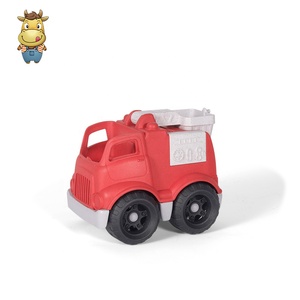 Wholesale Bioplastic Wheat Straw Beach Toys Free Wheel Fire Fighting Car For Kids Gifts