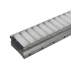 Transportador de gravedad de rodillos de riel de flujo de pista de rodillos con ruedas de plástico (longitud por personalización) - Product Image 1