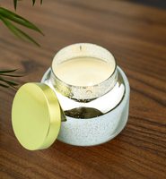 Individuelle luxuriöse große natürliche Aroma-Sojawachs-Chrom-Quartz-Glas-Glas-Kerze mit Golddeckel für Zuhause Aromatherapie Hochzeitsfeier