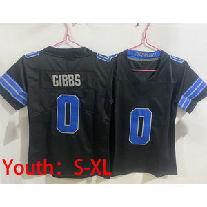 Venta al por mayor de alta calidad bordado adulto fútbol americano Jerseys 0 Jahmyr Gibbs manga corta secado rápido cosido uniforme - Product Image 4