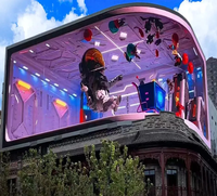 Écran publicitaire LED incurvé extérieur étanche 3D P3/P4/P5/P6/P8/P10, panneau d'affichage numérique LED mural