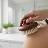 Brosse sèche en bois avec logo personnalisé, poils en nylon, pour soins corporels, emballage en vrac FCA, vente en gros du fabricant - Qualité garantie