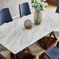 Tables de salle à manger en marbre blanc de luxe italien moderne pour hôtels 5 étoiles, mariages et restaurants - Vente en gros