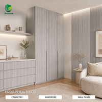 Meubles modernes Jinbase XT2065 gris argenté, placage bois, grain de bois, écologiques, noyau MDF/HDF E0, première qualité, imperméables, ignifuges