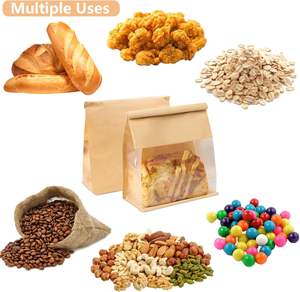 Bolsas de pan de papel Kraft de alta resistencia con bloqueo de lengüeta de lazo de estaño, con ventana frontal transparente, bolsa de tratamiento de embalaje de almacenamiento para panadería C - Product Image 6
