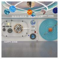 Équipement de terrain de jeu intérieur interactif sur le thème de l'espace personnalisé pour musée scientifique, exposition du système solaire, table de jeu aquatique, planète