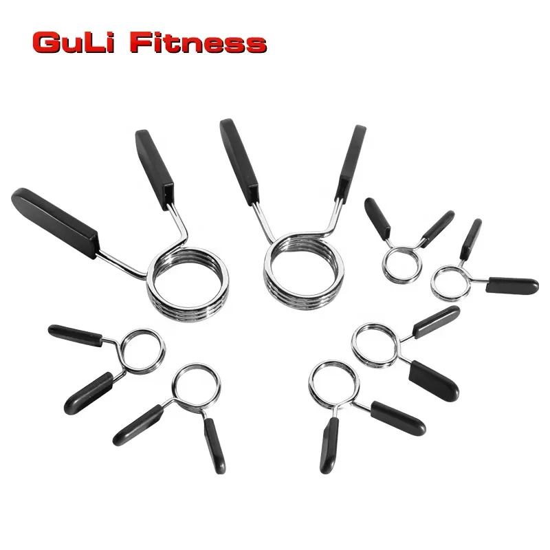 1/2 Inch Spring Barbell Locking Collars With Plastic Handle Weight Bar Plate Locks Collar Clips 25/28/30/50mm OB Barbell Clamps