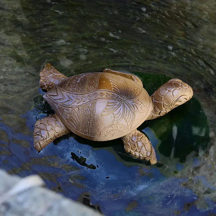 เต่าทะเลฮาวาย,เต่าไม้แกะสลักรูปปั้นเต่าทะเลเขตร้อนของตกแต่งบ้าน