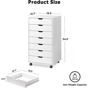 <span class=keywords><strong>Meuble</strong></span> de bureau moderne en MDF écologique, grande capacité, tiroir, armoire de rangement mobile, modulaire, assemblage facile pour - Product Image 4