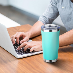 20oz Tumbler Stainless Steel Insulated Double Wall Travel Tumbler Durable Coffee Mug Powder Coated Thermal <b>Cup</b> with Sliding Lid - Product Image 4