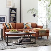 Ensemble de canapés d'angle modernes en similicuir, sectionnels, pour salon, appartement, hôtel, réglables, durables, de haute qualité