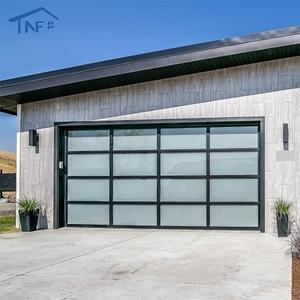 Contrôle par application intelligente Portes verticales automatiques en verre à deux volets Porte de <span class=keywords><strong>garage</strong></span> extérieure électrique à deux volets avec surface finie - Product Image 1