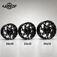 Jantes en alliage d'aluminium noires pour mise à niveau/rénovation, pour pick-up et SUV tout-terrain Bronco, 18*9 20*10 22*12 24*12 6x135/139.7 8*165.1 pour Chevrolet