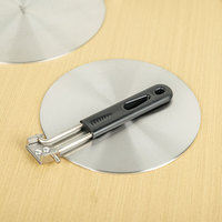 Ustensiles de cuisine : Plaque diffuseur de chaleur pour plaque à induction 14/18/20/24/26 cm avec poignée pliable pour cafetière moka