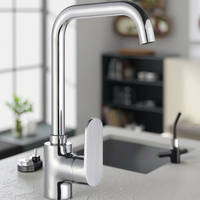 Robinet de cuisine moderne en alliage de zinc, monocommande électrique avec douchette extractible, finition chromée, cartouche céramique thermostatique, pour montage sur plan XC